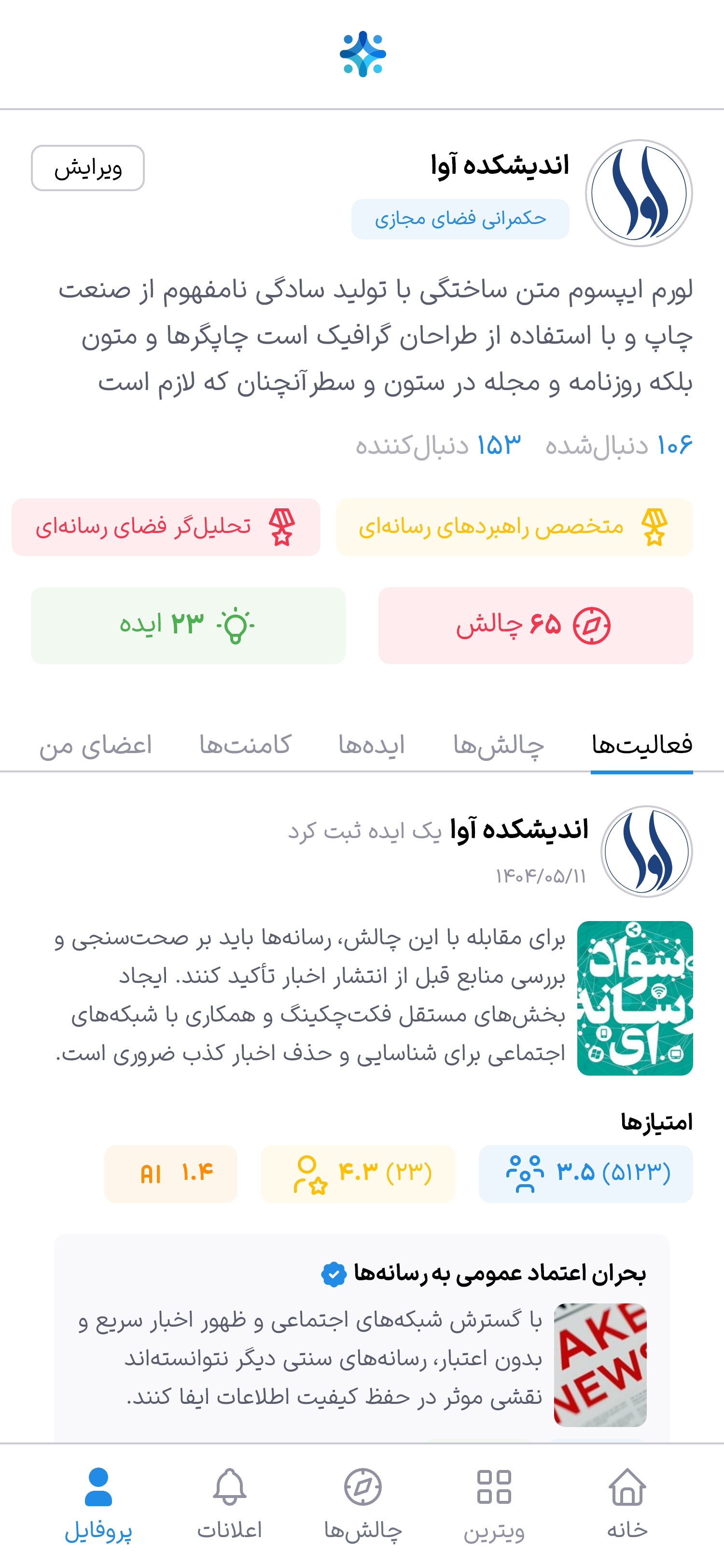 پروفایل اندیشکده آوا در حکمرانو
