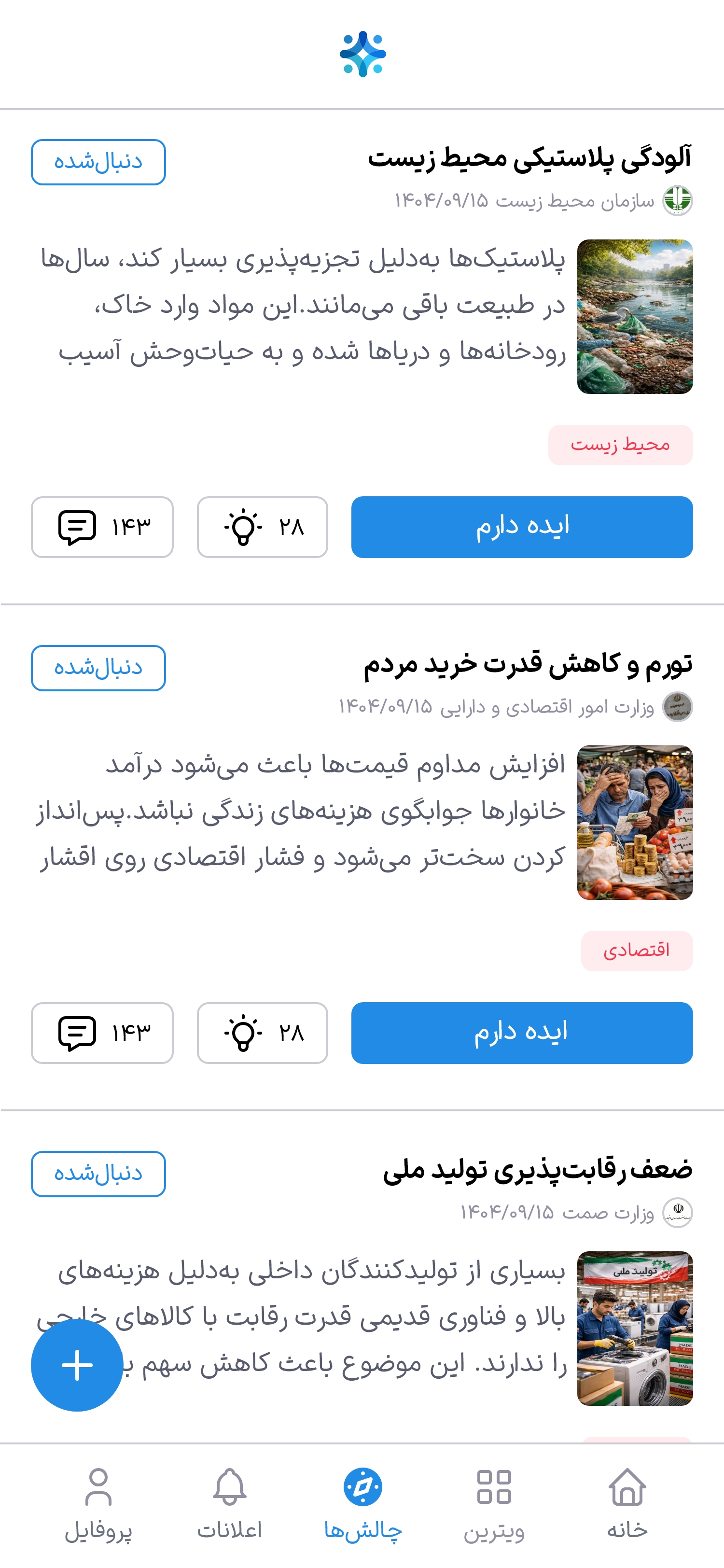 فهرست چالش‌ها در حکمرانو